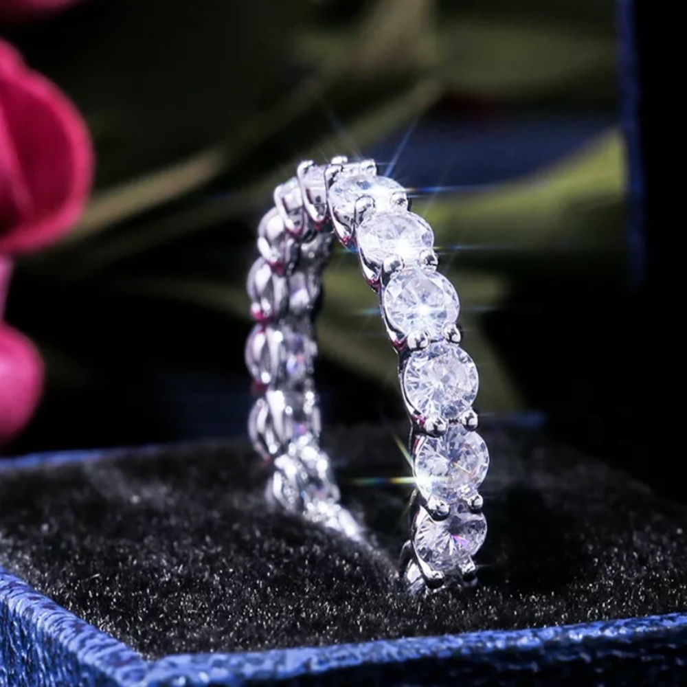 NEW DIAMOND 925 STERLING SILVER ENGAGEMENT RING - Picture 4 of 6